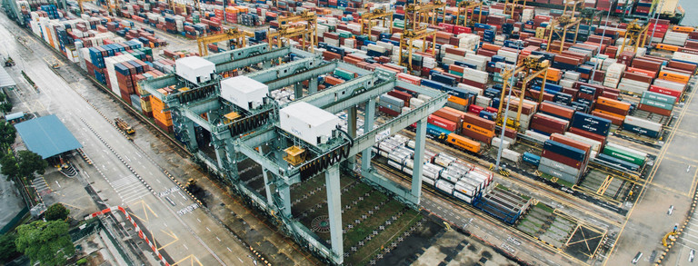 Cargo port from bird's-eye view